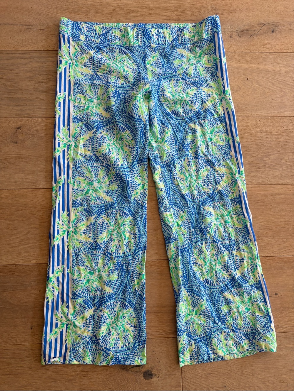 Lilly Pulitzer Bal Harbour Palazzo Pants lightweight summer tropical casual - L